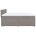 Pat box spring cu saltea, gri taupe, 200x200 cm, textil - WALTI WALTI