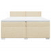 Pat box spring cu saltea, crem, 200x200 cm, textil - WALTI WALTI