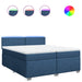 Pat box spring cu saltea, albastru, 200x200 cm, textil - WALTI WALTI