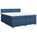 Pat box spring cu saltea, albastru, 200x200 cm, textil - WALTI WALTI