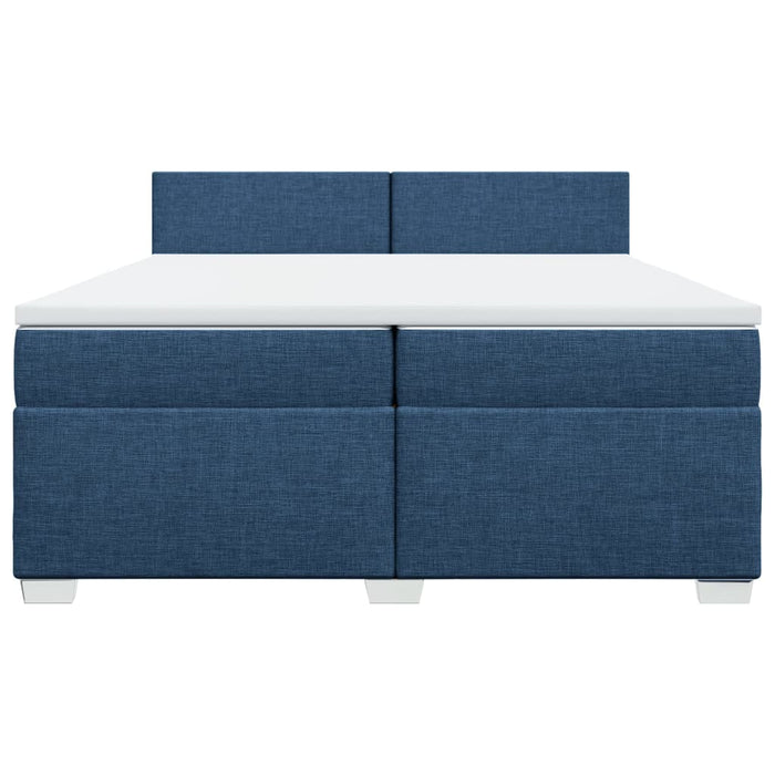 Pat box spring cu saltea, albastru, 200x200 cm, textil - WALTI WALTI