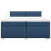 Pat box spring cu saltea, albastru, 200x200 cm, textil - WALTI WALTI