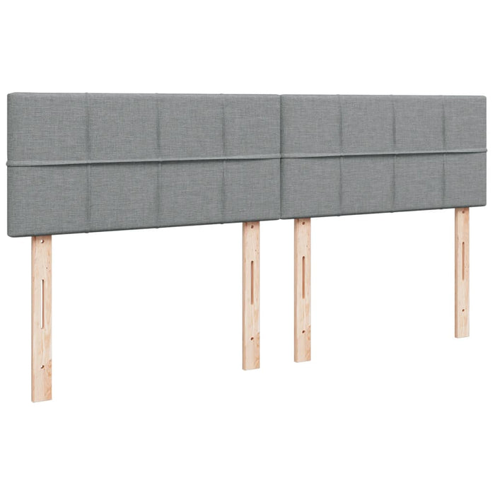 Pat box spring cu saltea, gri deschis, 200x200 cm, textil - WALTI WALTI