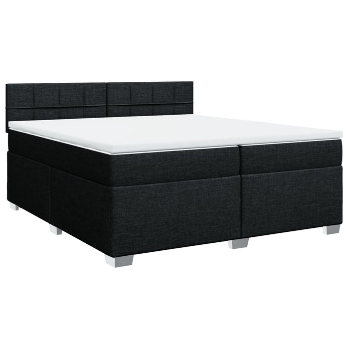 Pat box spring cu saltea, negru, 200x200 cm, textil - WALTI WALTI