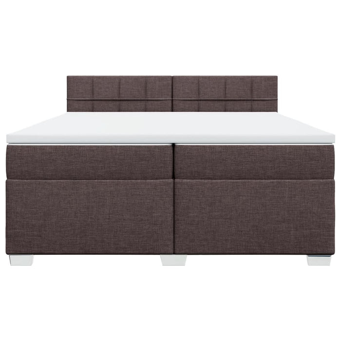 Pat box spring cu saltea, maro închis, 200x200 cm, textil - WALTI WALTI