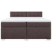 Pat box spring cu saltea, maro închis, 200x200 cm, textil - WALTI WALTI