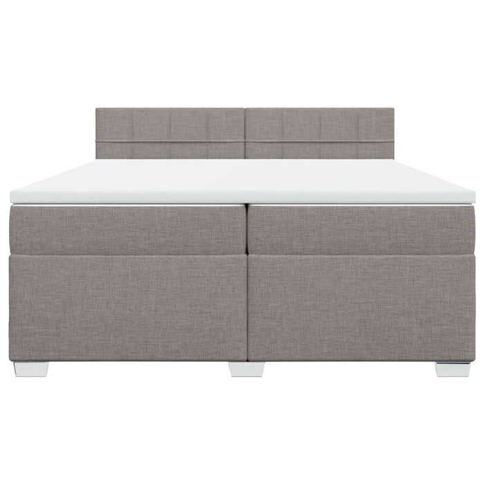 Pat box spring cu saltea, gri taupe, 200x200 cm, textil - WALTI WALTI