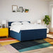 Pat box spring cu saltea, albastru, 200x200 cm, textil - WALTI WALTI