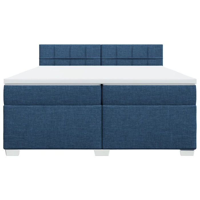 Pat box spring cu saltea, albastru, 200x200 cm, textil - WALTI WALTI