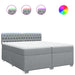 Pat box spring cu saltea, gri deschis, 200x200 cm, textil - WALTI WALTI