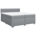 Pat box spring cu saltea, gri deschis, 200x200 cm, textil - WALTI WALTI