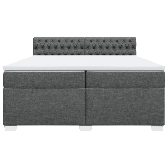 Pat box spring cu saltea, gri închis, 200x200 cm, textil - WALTI WALTI