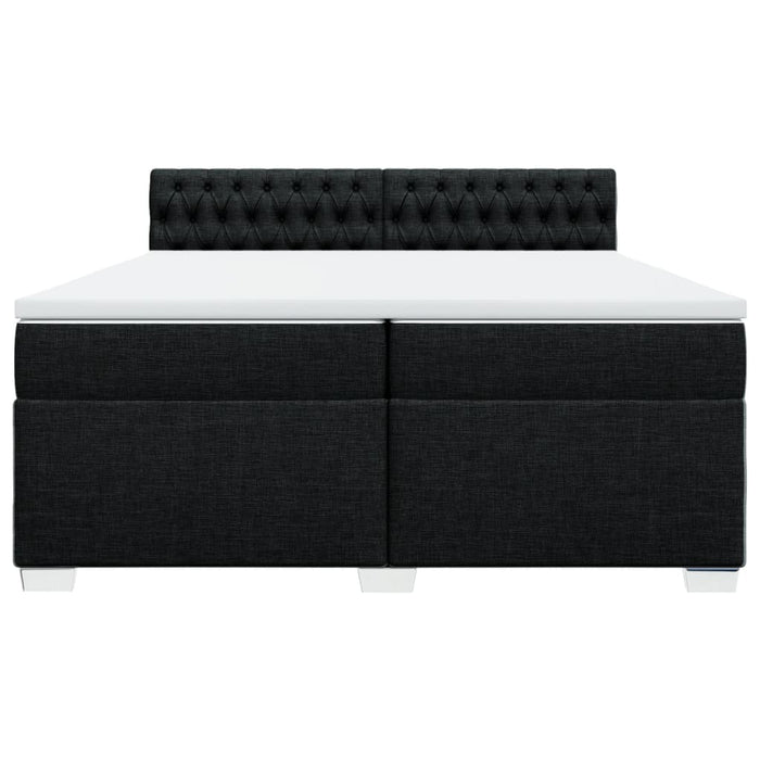 Pat box spring cu saltea, negru, 200x200 cm, textil - WALTI WALTI