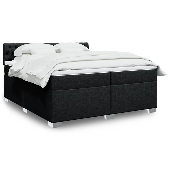 Pat box spring cu saltea, negru, 200x200 cm, textil - WALTI WALTI