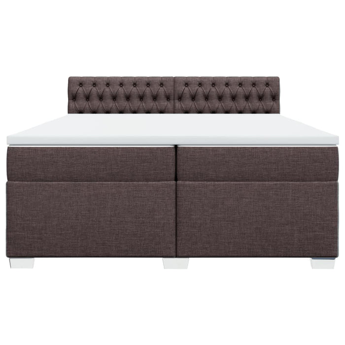 Pat box spring cu saltea, maro închis, 200x200 cm, textil - WALTI WALTI