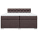 Pat box spring cu saltea, maro închis, 200x200 cm, textil - WALTI WALTI