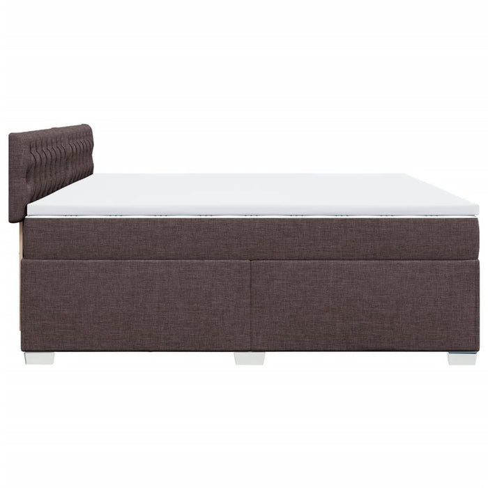 Pat box spring cu saltea, maro închis, 200x200 cm, textil - WALTI WALTI