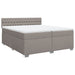Pat box spring cu saltea, gri taupe, 200x200 cm, textil - WALTI WALTI