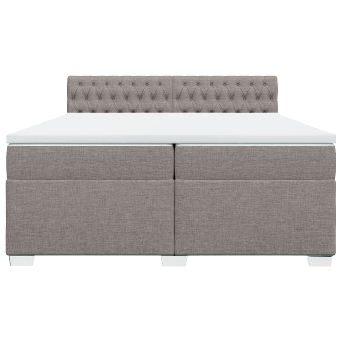 Pat box spring cu saltea, gri taupe, 200x200 cm, textil - WALTI WALTI