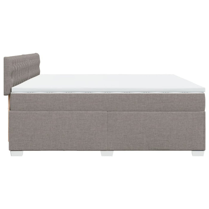 Pat box spring cu saltea, gri taupe, 200x200 cm, textil - WALTI WALTI