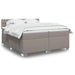 Pat box spring cu saltea, gri taupe, 200x200 cm, textil - WALTI WALTI