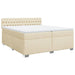 Pat box spring cu saltea, crem, 200x200 cm, textil - WALTI WALTI