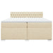 Pat box spring cu saltea, crem, 200x200 cm, textil - WALTI WALTI