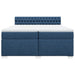 Pat box spring cu saltea, albastru, 200x200 cm, textil - WALTI WALTI