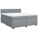 Pat box spring cu saltea, gri deschis, 200x200 cm, textil - WALTI WALTI