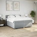 Pat box spring cu saltea, gri deschis, 200x200 cm, textil - WALTI WALTI
