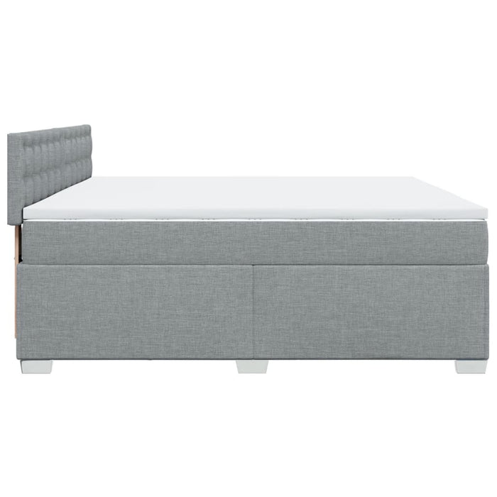 Pat box spring cu saltea, gri deschis, 200x200 cm, textil - WALTI WALTI