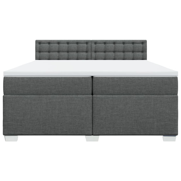 Pat box spring cu saltea, gri închis, 200x200 cm, textil - WALTI WALTI