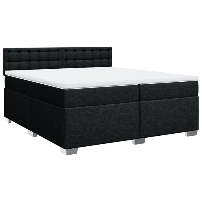 Pat box spring cu saltea, negru, 200x200 cm, textil - WALTI WALTI