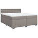 Pat box spring cu saltea, gri taupe, 200x200 cm, textil - WALTI WALTI