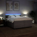 Pat box spring cu saltea, gri taupe, 200x200 cm, textil - WALTI WALTI