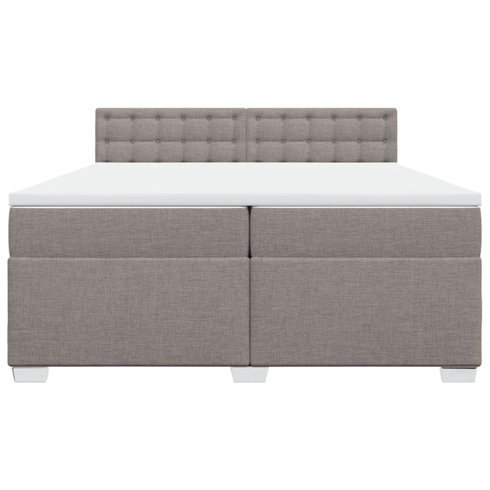 Pat box spring cu saltea, gri taupe, 200x200 cm, textil - WALTI WALTI