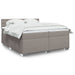 Pat box spring cu saltea, gri taupe, 200x200 cm, textil - WALTI WALTI