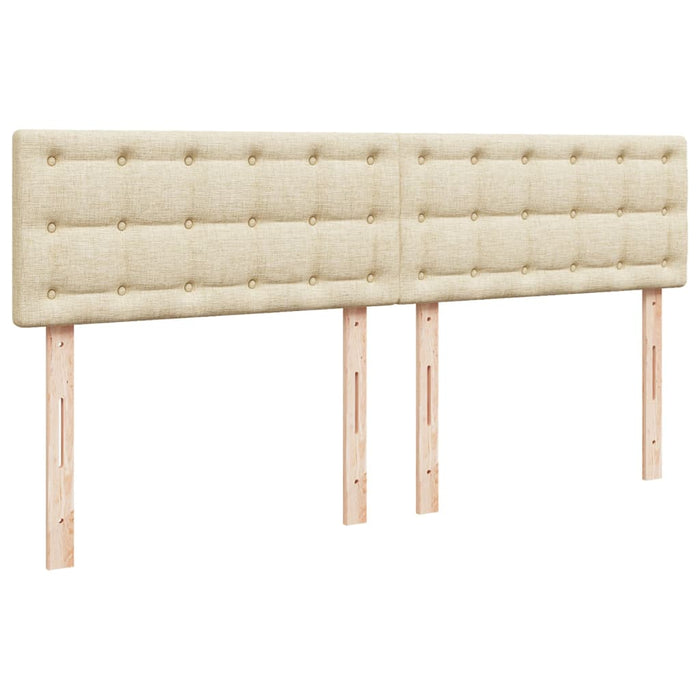 Pat box spring cu saltea, crem, 200x200 cm, textil WALTI