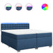 Pat box spring cu saltea, albastru, 200x200 cm, textil - WALTI WALTI