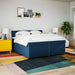 Pat box spring cu saltea, albastru, 200x200 cm, textil - WALTI WALTI