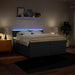 Pat box spring cu saltea, albastru, 200x200 cm, textil - WALTI WALTI