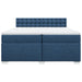 Pat box spring cu saltea, albastru, 200x200 cm, textil - WALTI WALTI