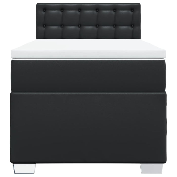 Pat continental cu saltea, negru, 80x200 cm, piele ecologică - WALTI WALTI