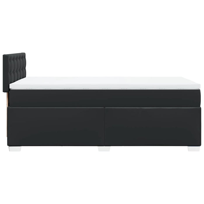 Pat continental cu saltea, negru, 80x200 cm, piele ecologică - WALTI WALTI