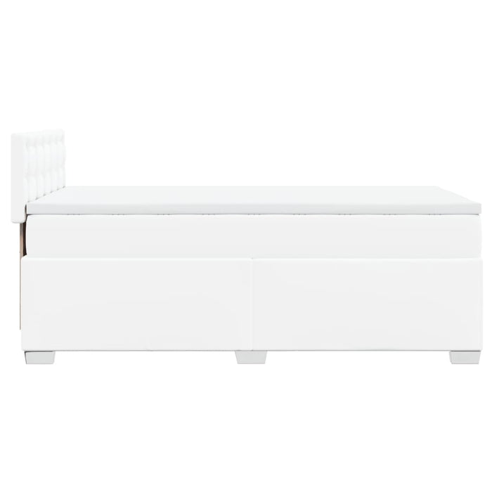 Pat box spring cu saltea, alb, 80x200 cm, piele ecologică - WALTI WALTI