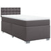 Pat box spring cu saltea, gri, 80x200 cm, piele ecologică - WALTI WALTI