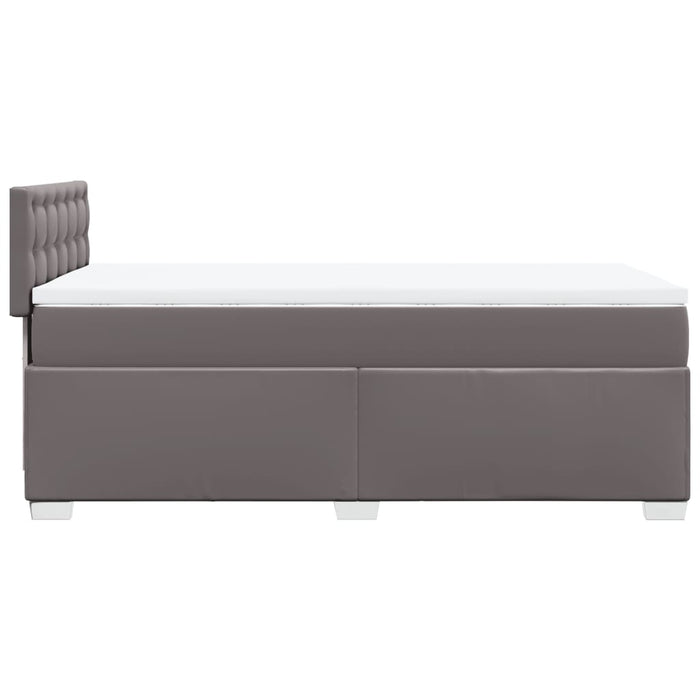 Pat box spring cu saltea, gri, 80x200 cm, piele ecologică - WALTI WALTI