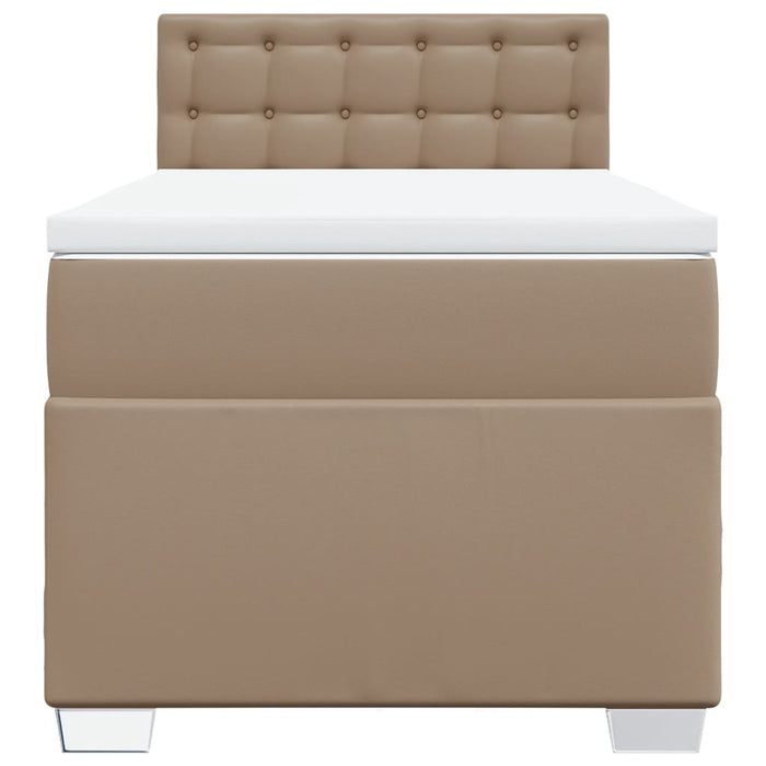 Pat box spring cu saltea, cappuccino, 80x200 cm piele ecologică - WALTI WALTI