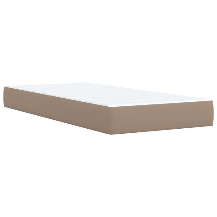 Pat box spring cu saltea, cappuccino, 80x200 cm piele ecologică - WALTI WALTI