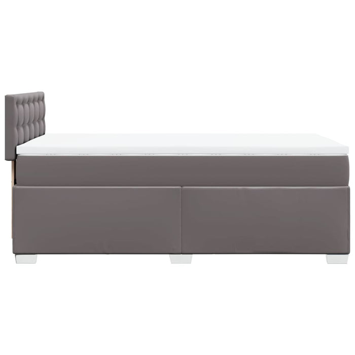 Pat box spring cu saltea, gri, 90x190 cm, piele ecologică - WALTI WALTI